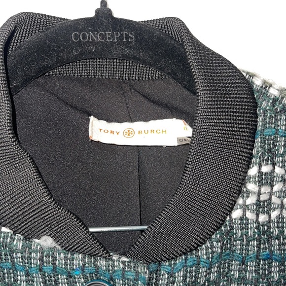 Tory Burch Norfolk Horseback Tweed Sequin-Embellished Jacket Blazer size 12 EUC - Picture 4 of 16